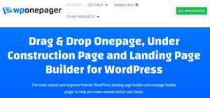 WPonepager landing page builder wordpress plugin
